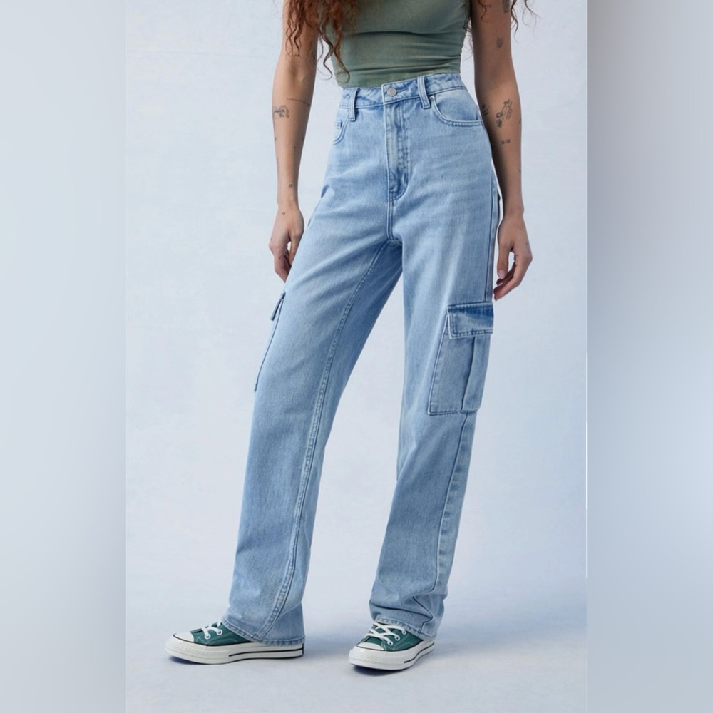 High Rise Cargo Jeans